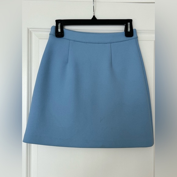 Maje Metal-Bee-Embellished Mini Skirt - Blue Sky Size 1 / S - Picture 4 of 5